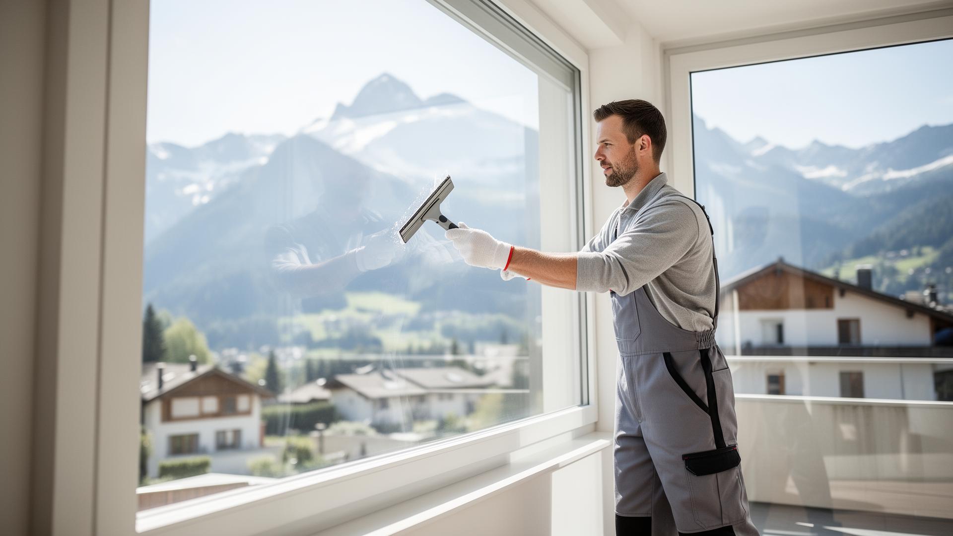 Professionelle Fensterreinigung in einer Schweizer Wohnung